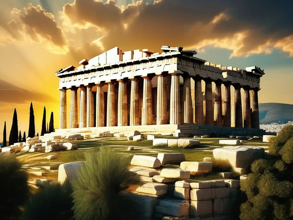 Impresionante Acropolis en Atenas, reflejo de la belleza y grandeza de la antigua Grecia