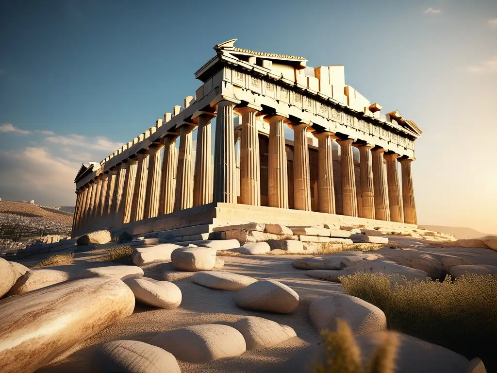 Influencia filosofía griega pensamiento moderno: Acropolis de Atenas, la grandiosidad del Parthenon en una imagen 8k ultradetallada