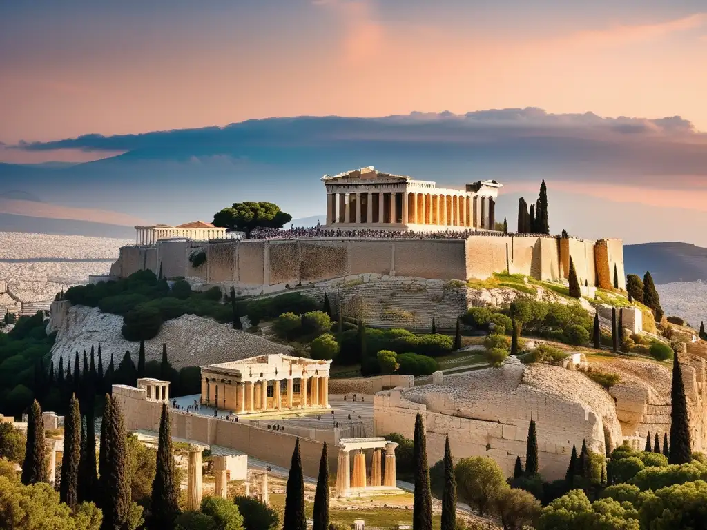 Influencia Antigua Grecia en civilización occidental: Acropolis majestuosa en Atenas, Grecia