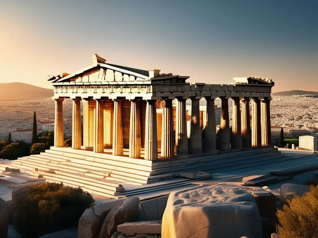 Ruinas del Parthenon en la antigua ciudad de Atenas, Grecia