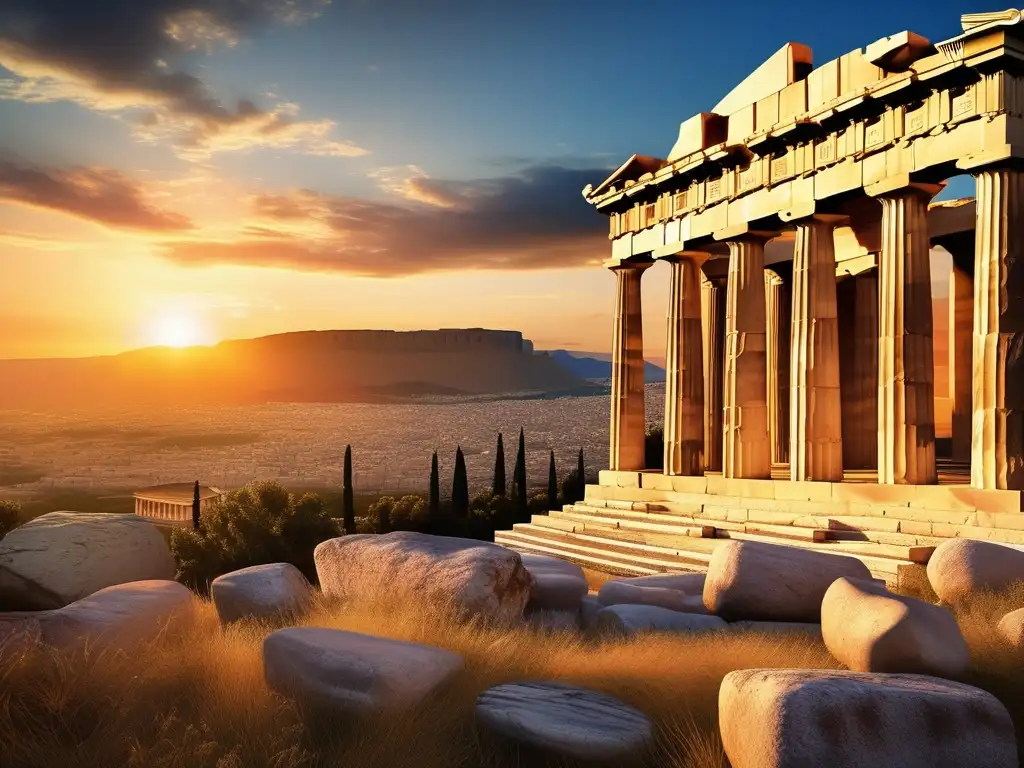 Acrópolis de Atenas al atardecer, Patrimonio Cultural de la Humanidad