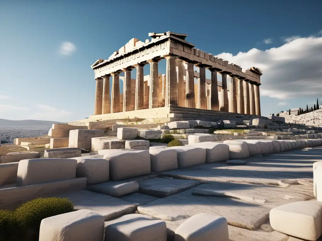 Vista impresionante de la antigua Acrópolis en Atenas, Grecia - Estrategias poder Antigua Grecia