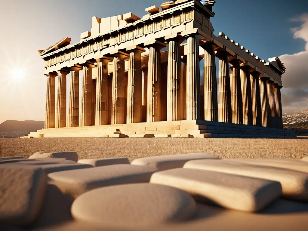 Majestuosa imagen 8k de la grandiosidad de la antigua Grecia: Acropolis de Atenas, Parthenon, detalles arquitectónicos y belleza atemporal