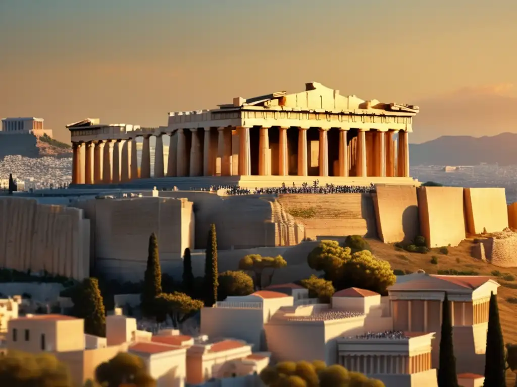 Acropolis de Atenas en la antigua Grecia: Majestuoso Parthenon y la belleza arquitectónica de la ciudad