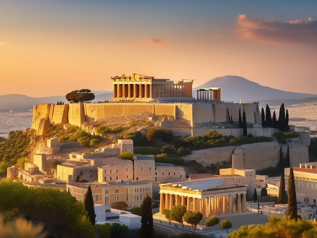 Influencia de Atenas en el mundo moderno: Acropolis en luz dorada