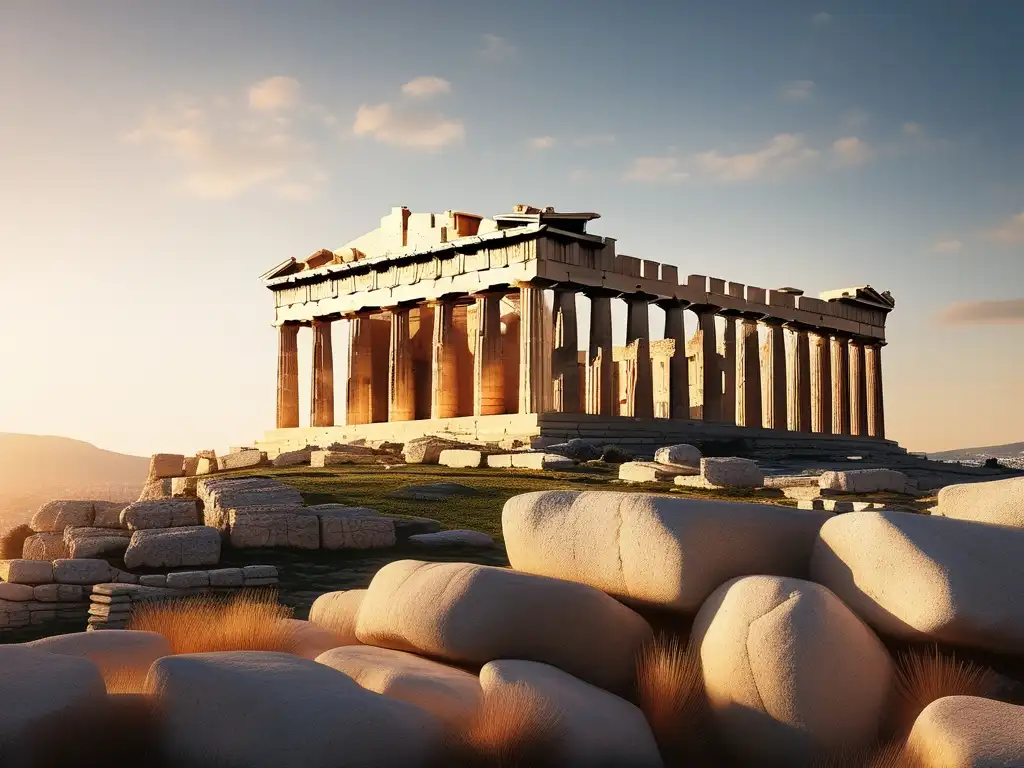 Ruinas de la Acrópolis en Atenas, Grecia: Parthenon, belleza atemporal (Concepción del eros según Sócrates)