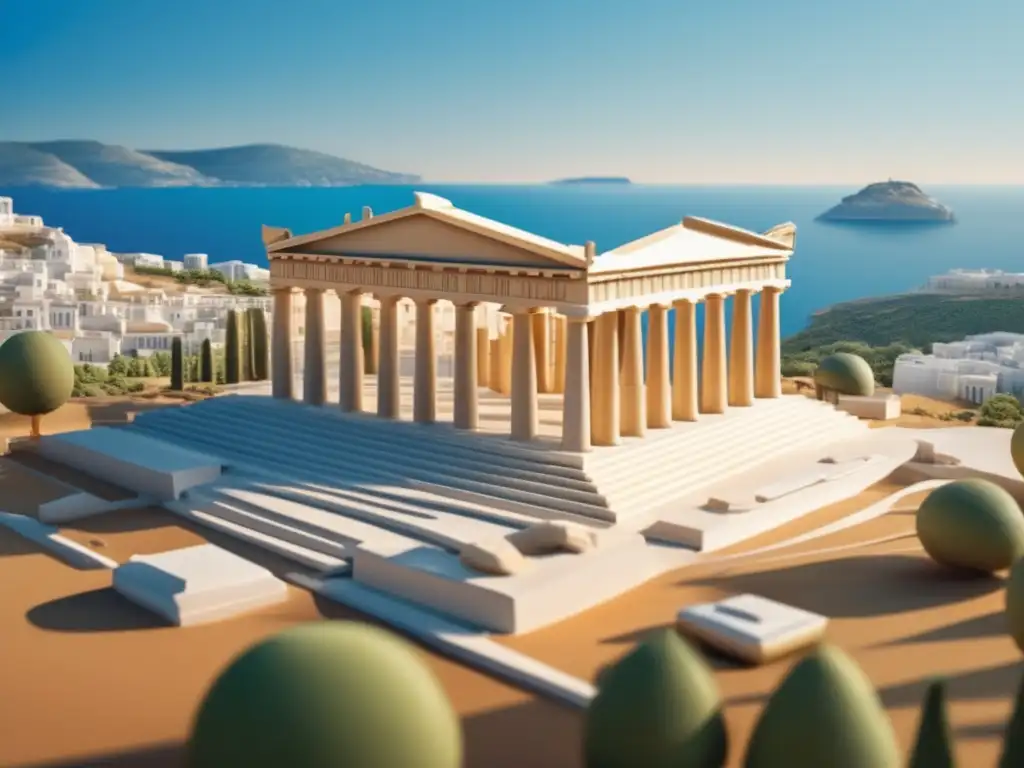 Alianzas y tratados en la antigua Grecia: paisaje griego con ciudades-