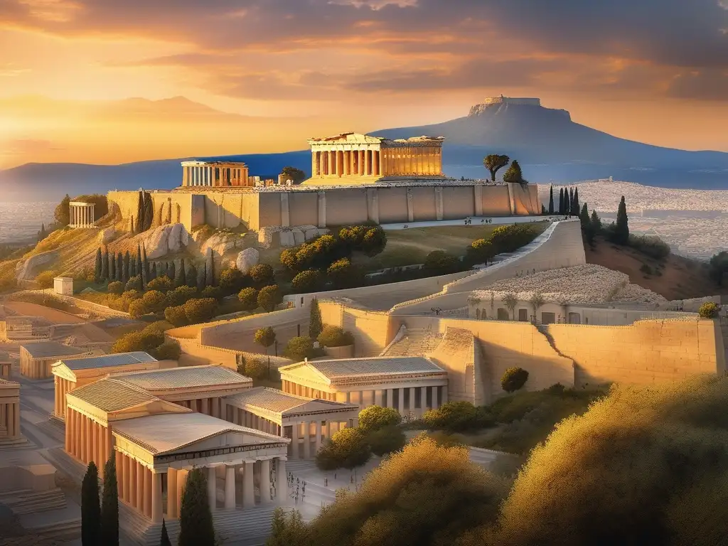 Influencia filosofía antigua Grecia: Atenas al amanecer, Acropolis, Parthenon, Socrates, Plato