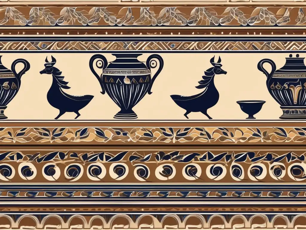 Importancia de la cerámica griega: Vaso griego antiguo con detalles y colores vibrantes