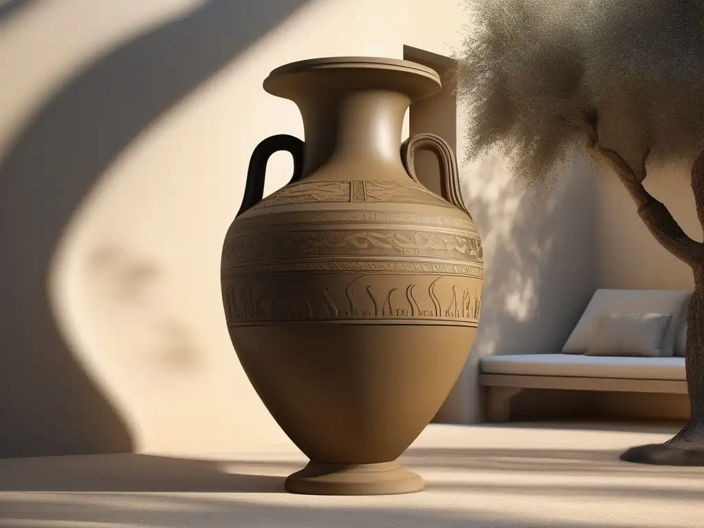 Importancia del vino en Grecia Antigua - Amphora griega en olivar: elegante y simbólica