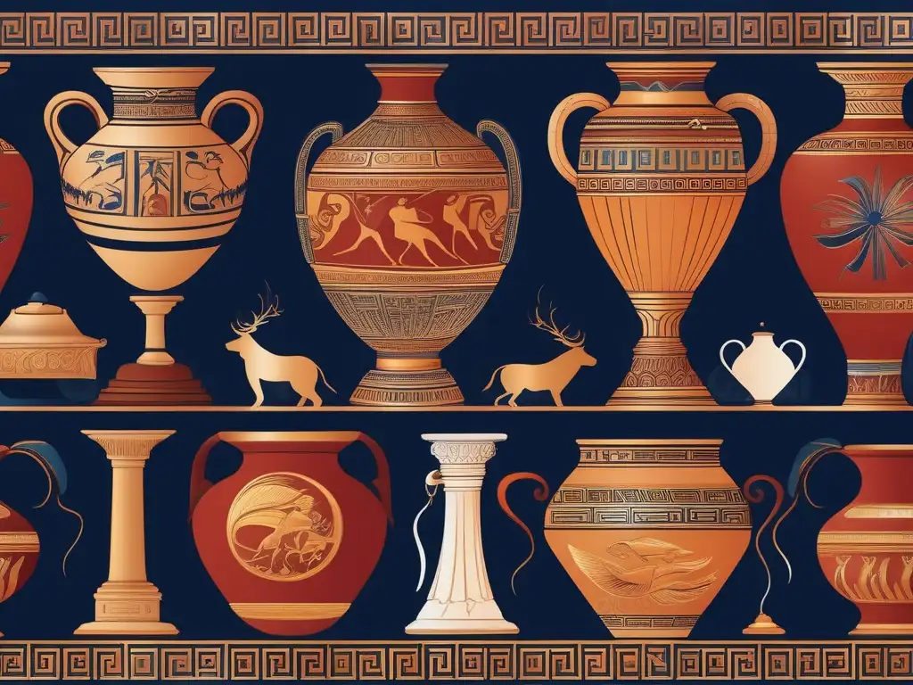 Significado y simbolismo del color en la pintura y cerámica de la Antigua Grecia - Amphora griega con escena mitológica