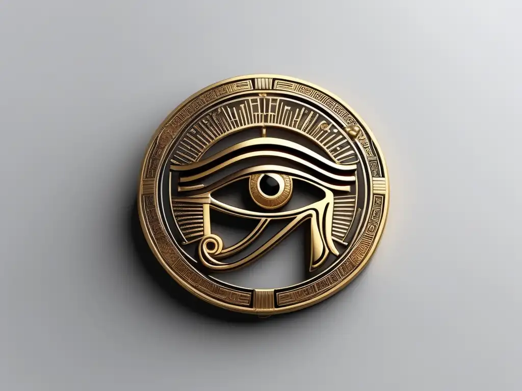 Amuleto ojo de Horus: protección y poder en Egipto, detallado y fotorealista