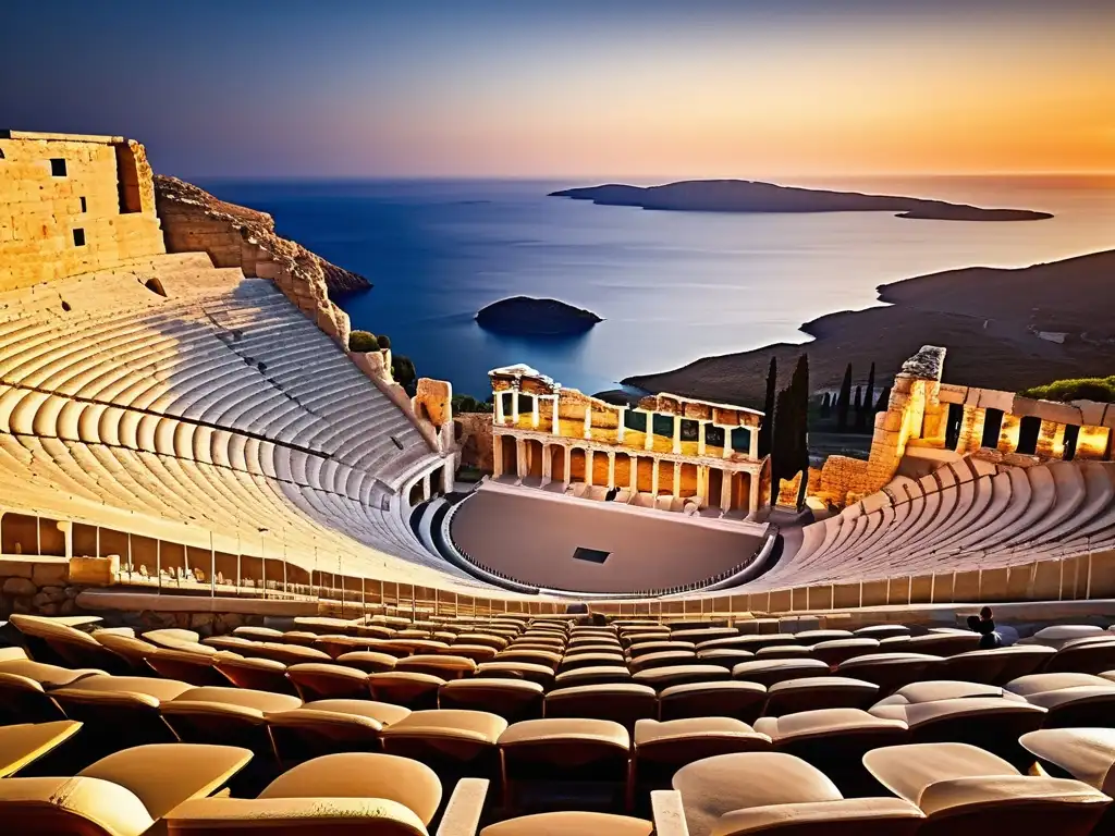 Teatro griego obras emblemáticas al atardecer