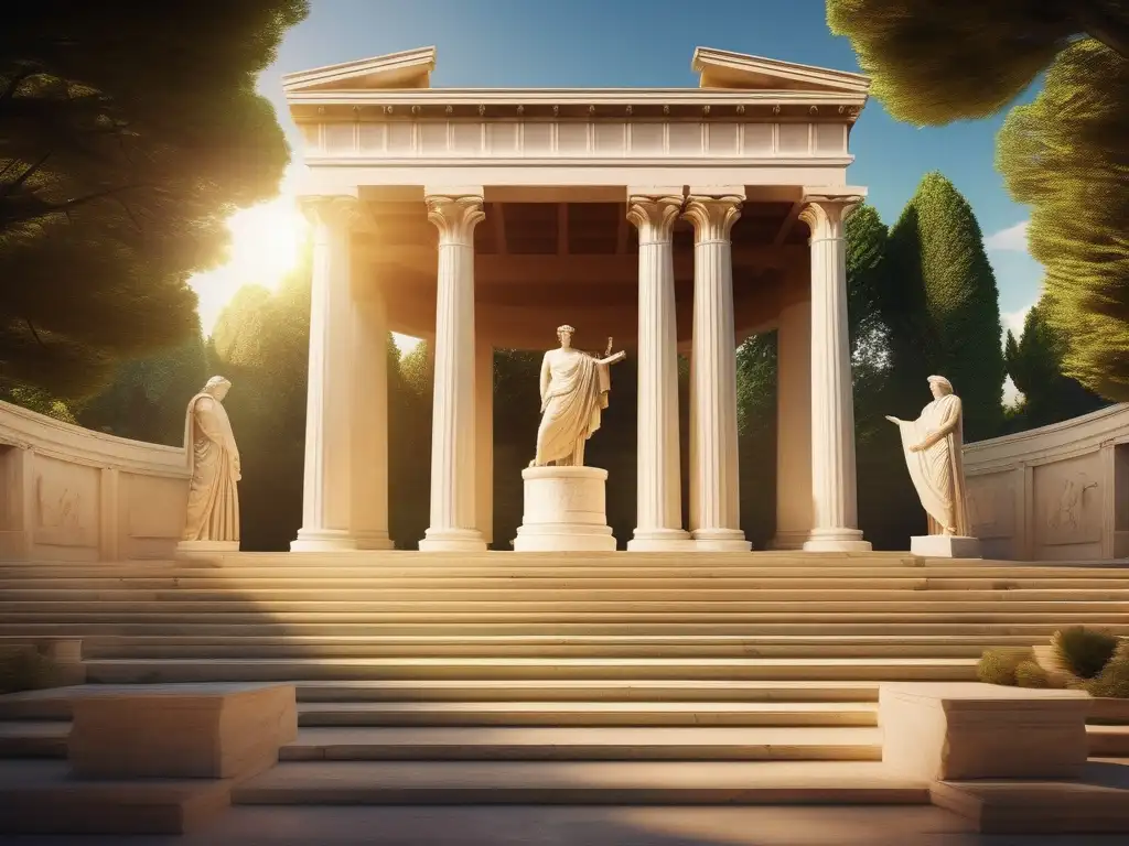 Amphitheater griego antiguo con orador destacado: Pericles en la Antigua Grecia