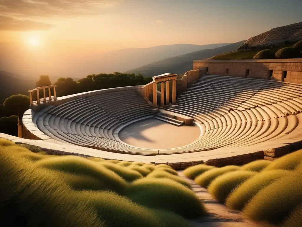 Sonidos ancestrales de la Antigua Grecia en sereno anfiteatro griego