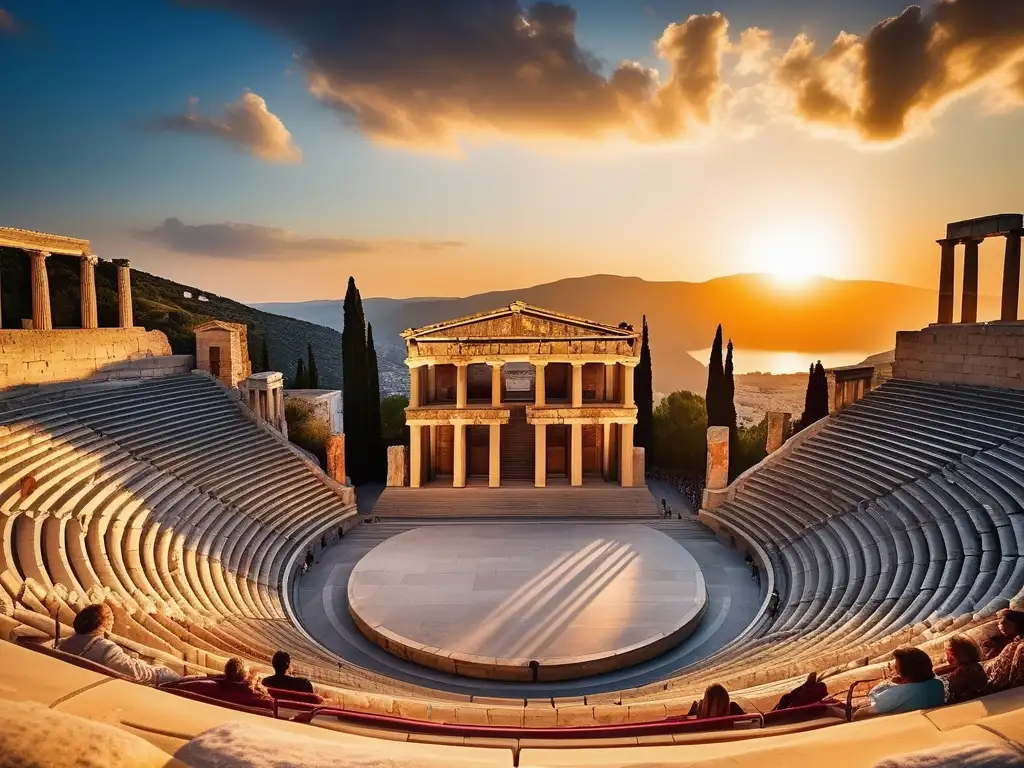 Legado cultural de la Antigua Grecia en Atenas: escena teatral capturada en una imagen impresionante