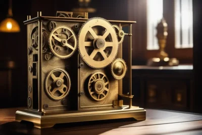 antikythera mechanism detalle impresionante en mesa de madera 1 1