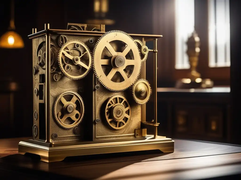 antikythera mechanism detalle impresionante en mesa de madera 1 1