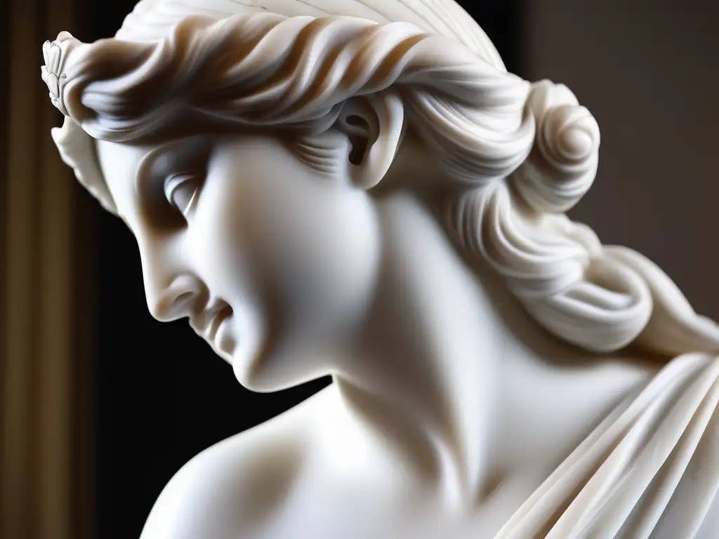 Escultura blanca de mármol de la diosa griega de la belleza y el amor, Aphrodite