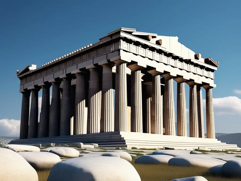 Fotorealista imagen de Atenas, ciudad estado griega, con Formación polis griegas