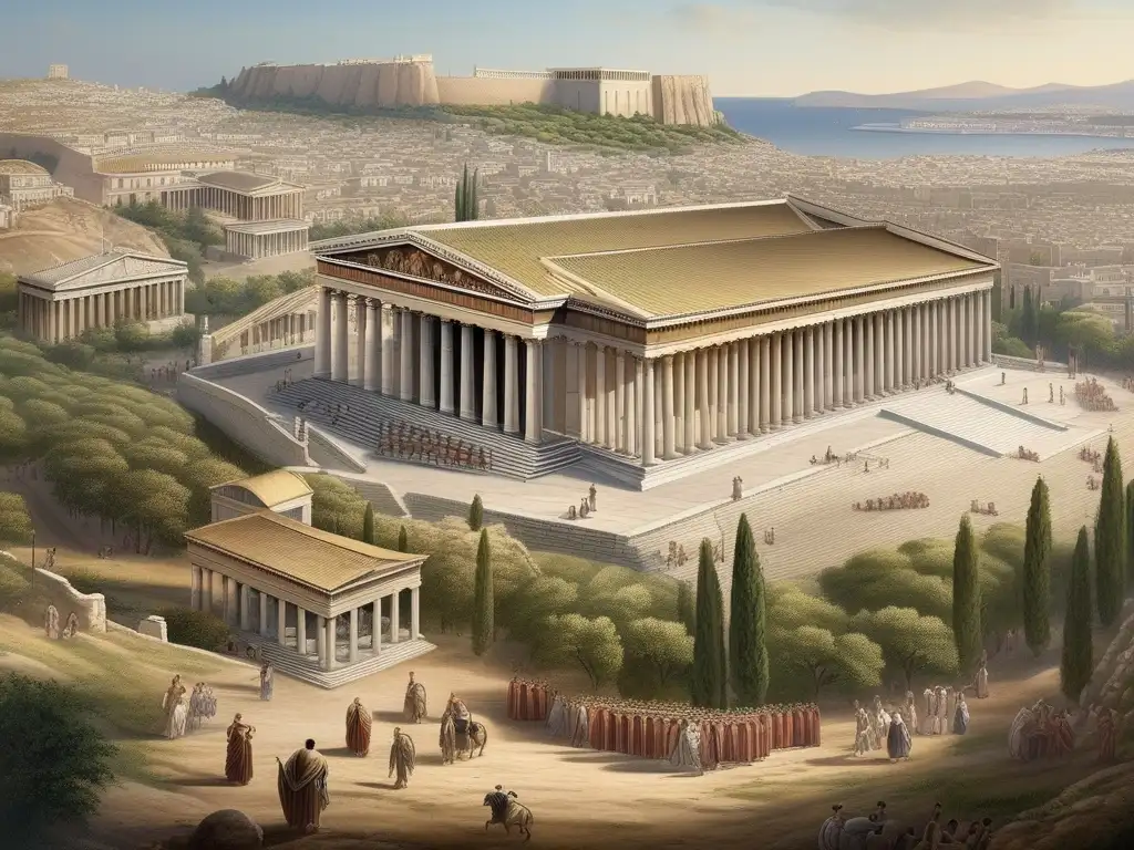 Atenas: Ciudad antigua griega en diplomacia Imagen: Ciudad-estado griega de Atenas con diplomáticos en reunión - Estrategias diplomáticas de la Antigua Grecia