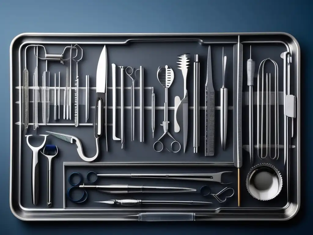 Instrumental quirúrgico de acero inoxidable con innovaciones médicas de Alejandro Magno
