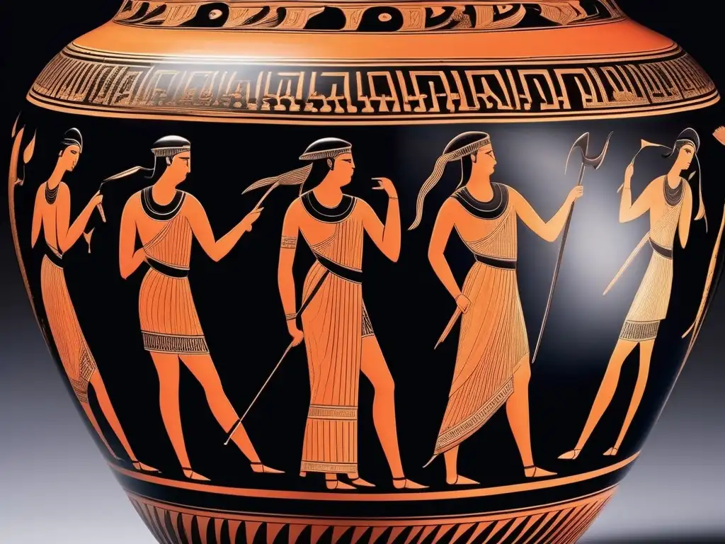 Importancia cerámica griega: exquisita amphora, pinturas mitología, vida diaria, detalles finos, cultura griega