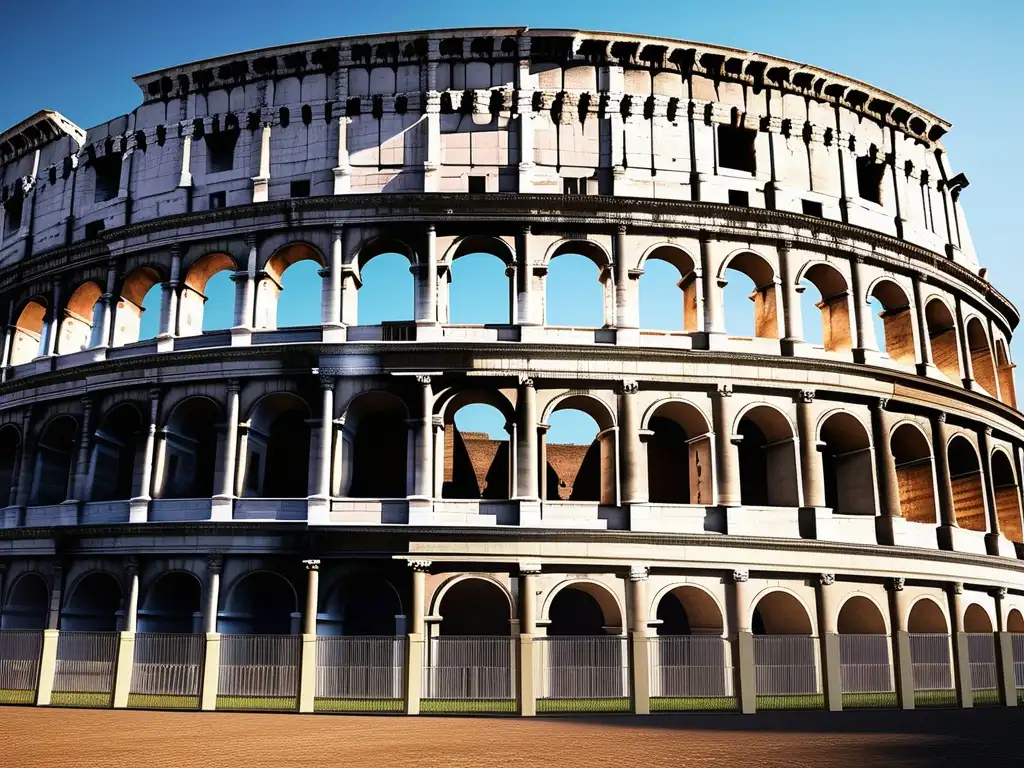 Coliseo de Roma: Influencia arquitectónica antigua Grecia, detalle impresionante, forma elíptica icónica, estructura imponente