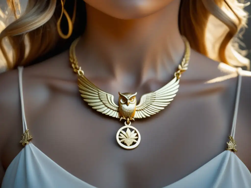 Collar oro joyería Grecia antigua con símbolos icónicos