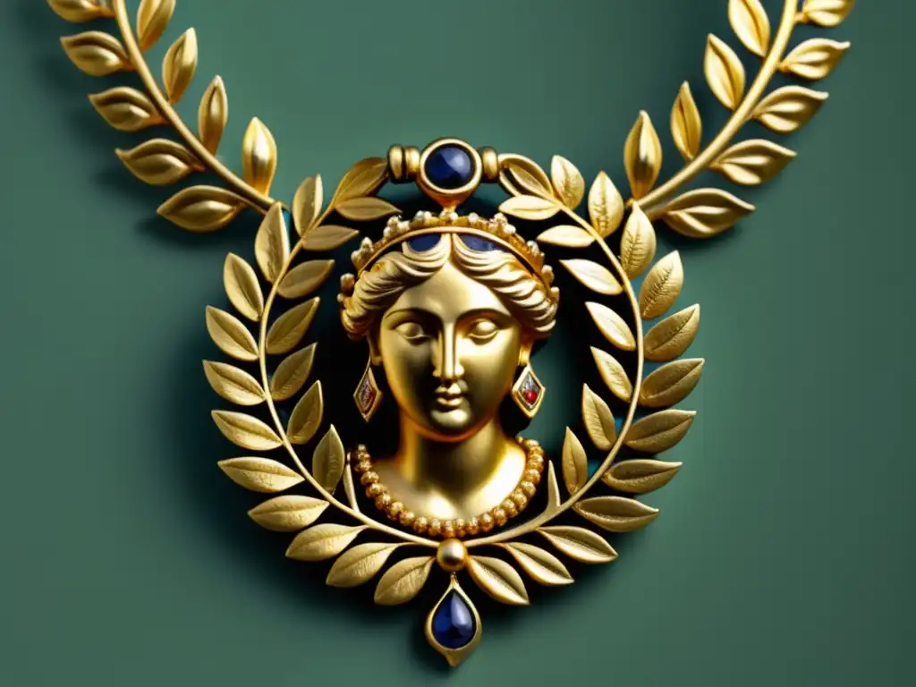 Collar dorado inspirado en arte griego Collar de oro inspirado en el arte ornamental antigua Grecia