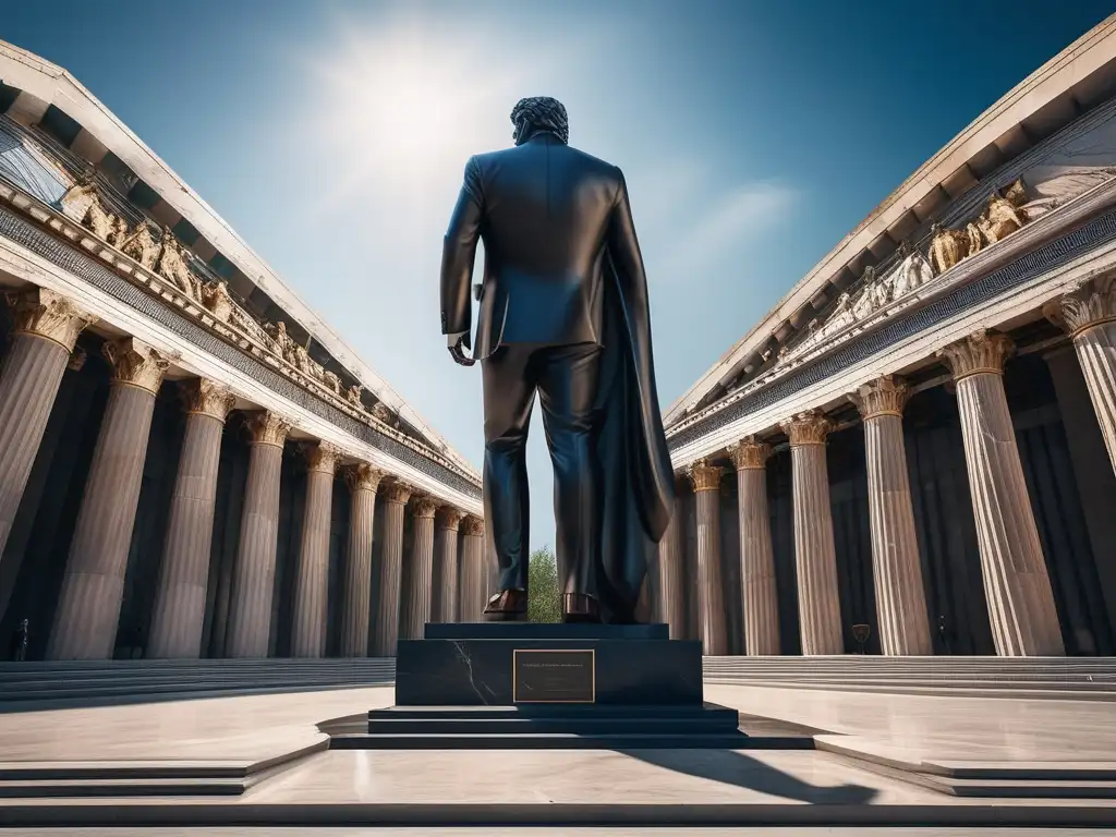 Influencia de los dioses en la democracia griega: Contraste impactante entre líder político y Zeus, dios supremo, reflejando poder y autoridad