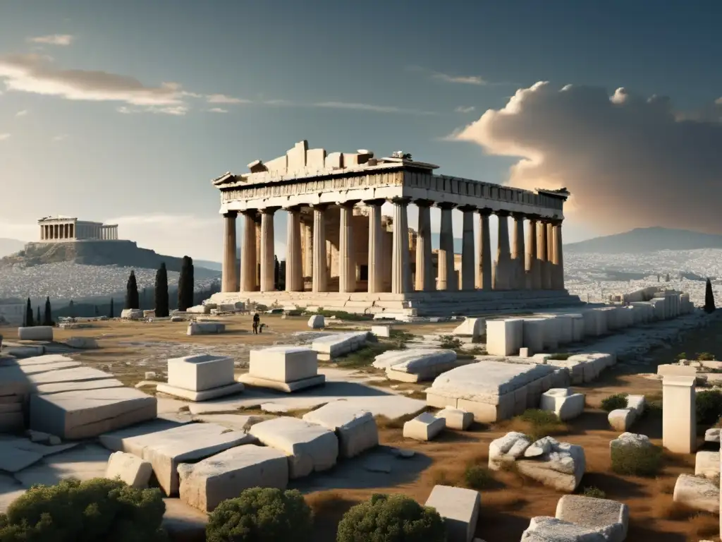 Importancia Atenas Guerras Peloponeso: Ruinas del Parthenon y la decadencia de la civilización griega durante las guerras