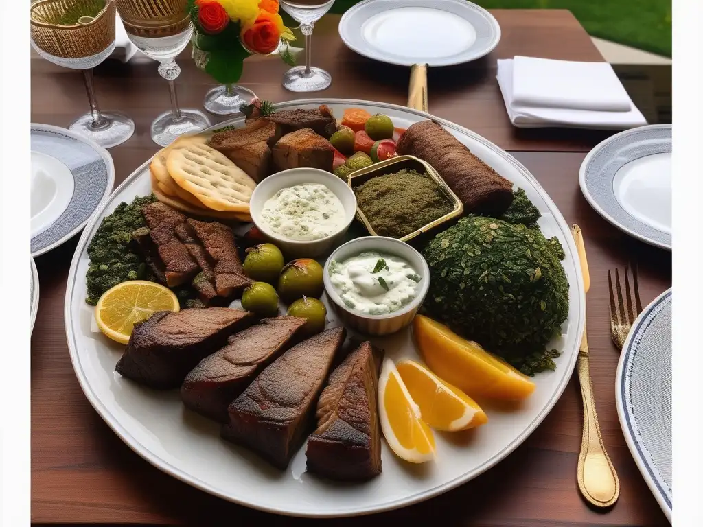 Celebraciones gastronómicas en honor a Apolo: una mesa exquisitamente decorada con platos tradicionales griegos, resaltando los sabores y la importancia cultural de estas delicias