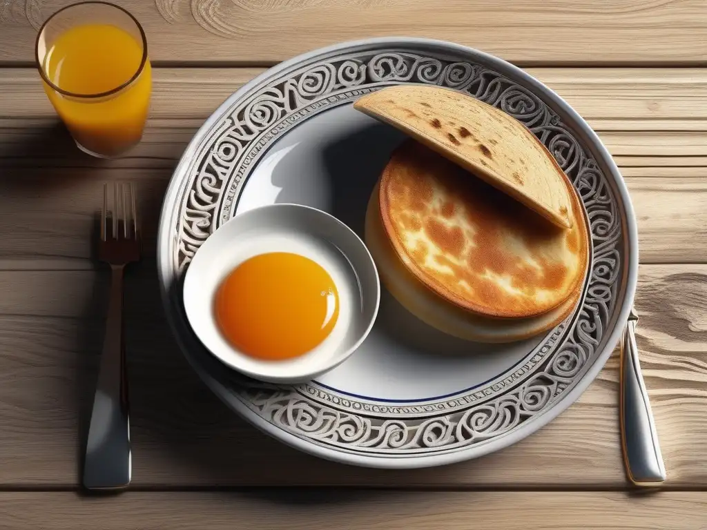 Desayunos en la Antigua Grecia: Alimentos matutinos griegos en un escenario minimalista y fotorealista