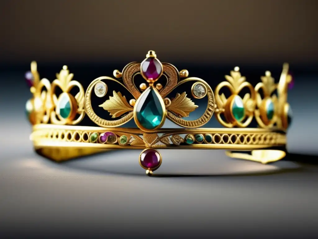 Joyería antigua Grecia legado brillante - Diadema de oro con filigrana y gemas preciosas