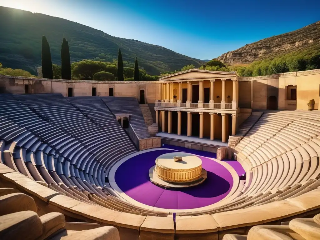 Escena de teatro y adoración a Dionisio en Grecia antigua - Rituales y fiestas de Dionisio en la Antigua Grecia