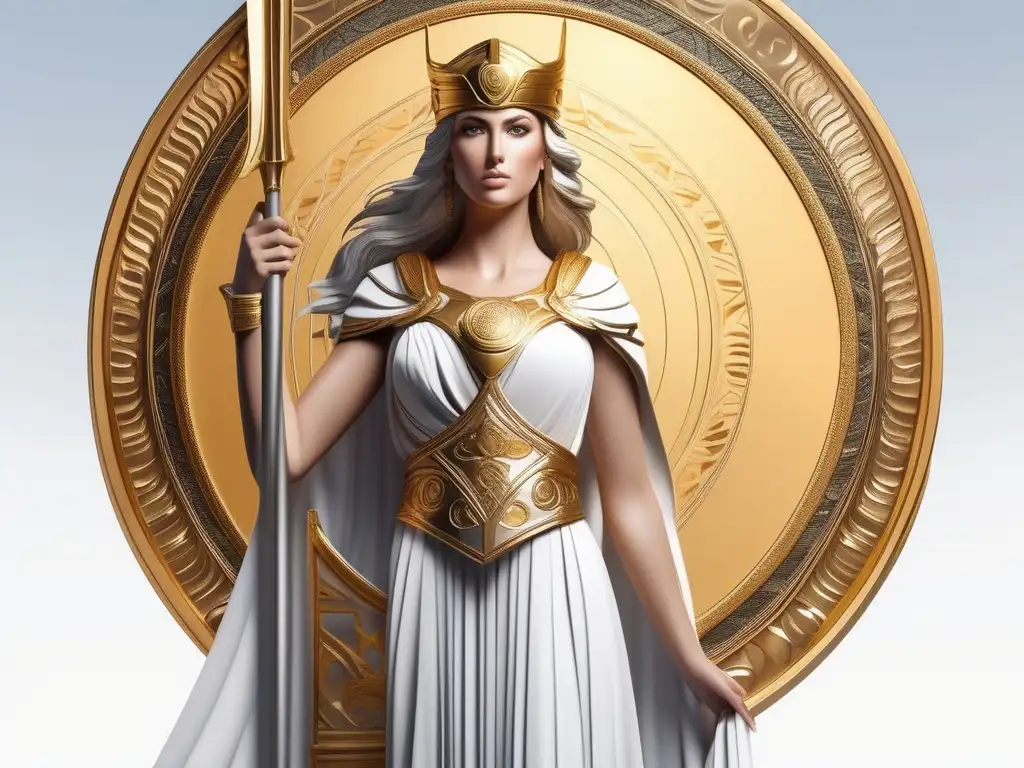 Imagen de la diosa Atenea, figura poderosa y símbolo de empoderamiento femenino en la mitología griega