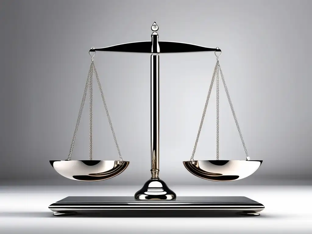 Imagen de equilibrio simétrico de una balanza, representando la justicia en las leyes de Dracón