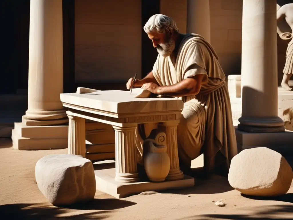 Escultor griego tallando piedra: Técnicas de tallado de piedra en la Antigua Grecia