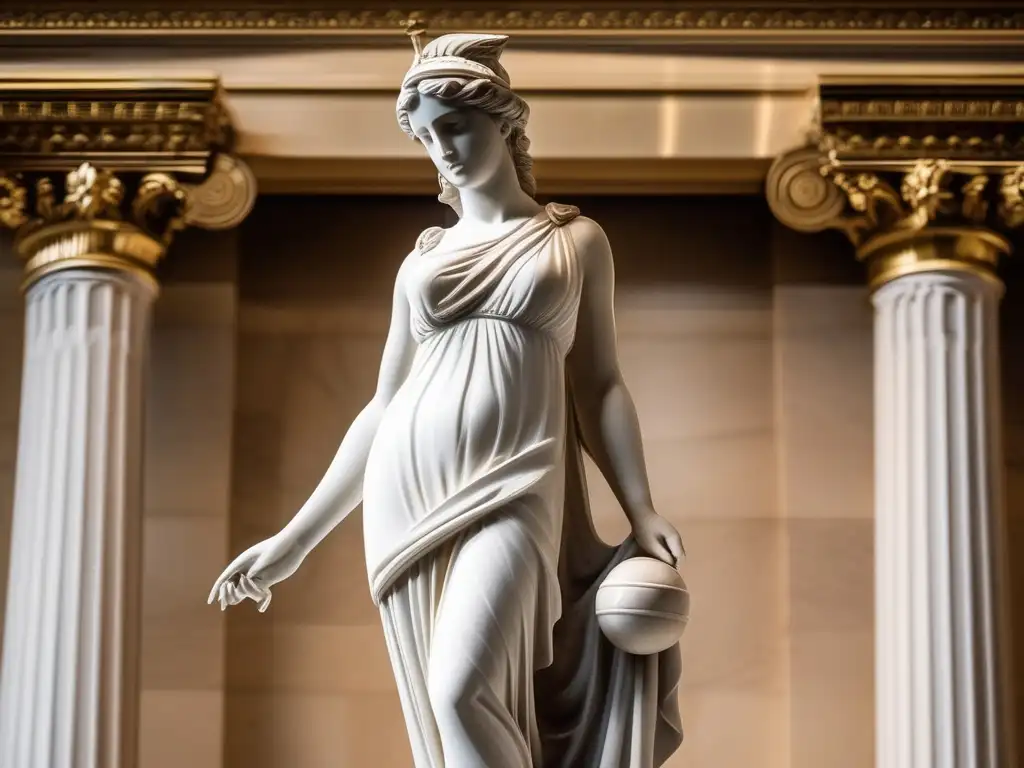 Escultura mármol de la diosa griega Themis, personificación de la justicia