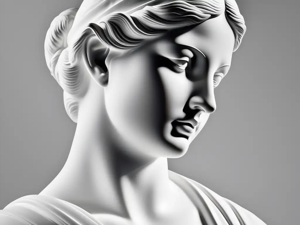 Influencia de la escultura griega: Venus de Milo, detallada y realista, destaca en la imagen con su belleza atemporal