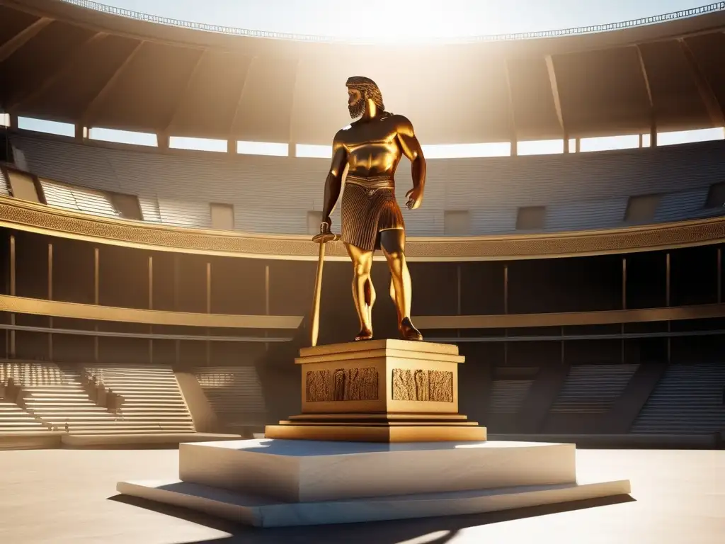 Estatua de Hércules en los juegos funerarios en Grecia