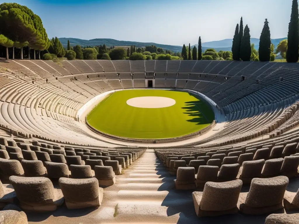 Panorama del antiguo estadio de Olympia en Grecia, historia y evolución de los estadios en la Grecia Antigua