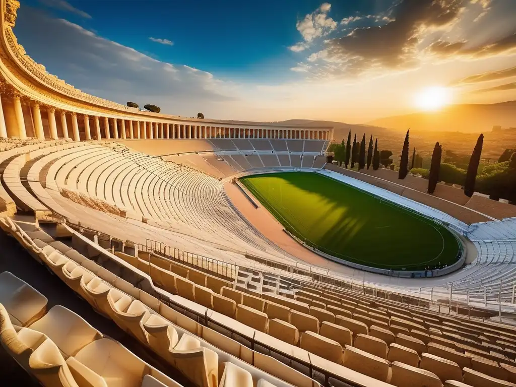 Estadio antiguo en Grecia, con los Juegos Olímpicos oscuros