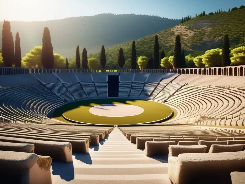 Historia y evolución de los estadios griegos: Antiguo Estadio Olímpico en Olympia, Grecia