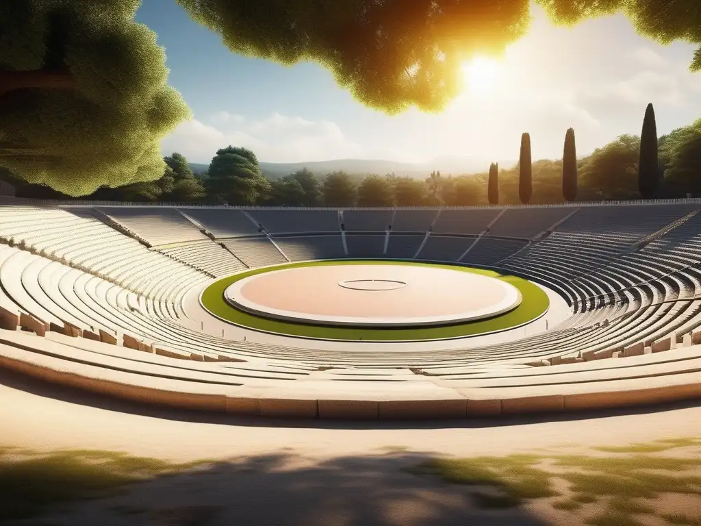 Importancia histórica de los Juegos Olímpicos en Grecia: Vista minimalista del antiguo Estadio Olímpico de Olympia