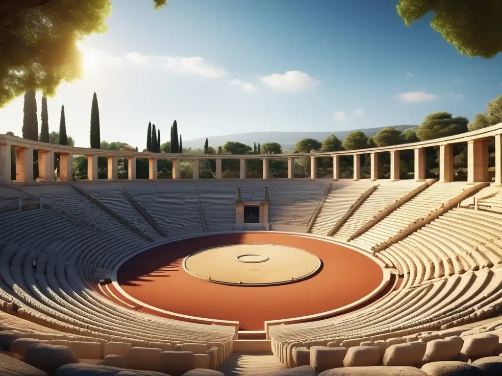 El antiguo estadio olímpico en Olympia, Grecia: Importancia de los Juegos Panhelénicos en Grecia