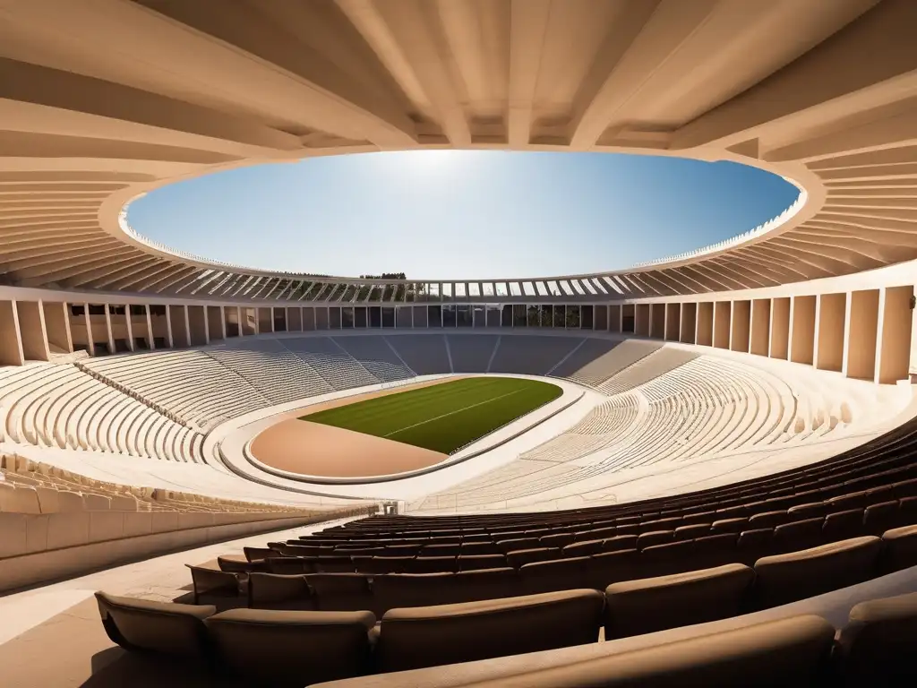 Estadio Panatenaico en Grecia durante competencias: arquitectura, detalles y belleza