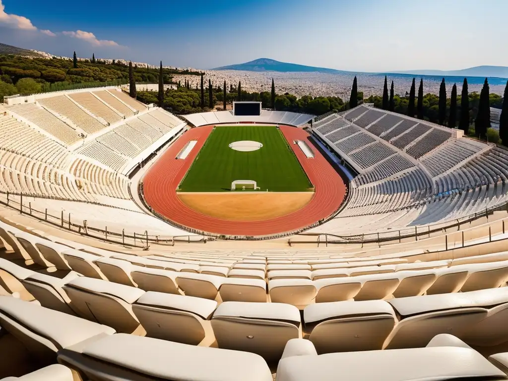 Vista impresionante del estadio Panathenaic en Atenas, Grecia, donde se revivieron los Juegos Olímpicos modernos