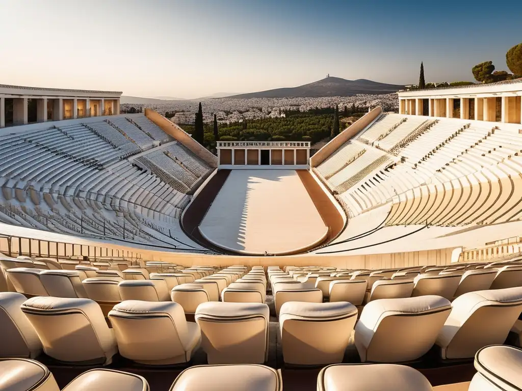 Influencia política en Juegos Panatenaicos en el antiguo estadio de Atenas, Grecia